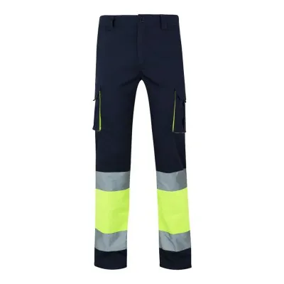 Pantaloni elastici de înaltă vizibilitate, în două tonuri, cu buzunare multiple / Velilla / Pantaloni, salopete, colanți