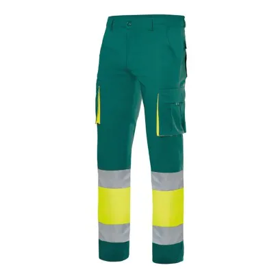 Pantaloni elastici de înaltă vizibilitate, în două tonuri, cu buzunare multiple / Velilla / Pantaloni, salopete, colanți