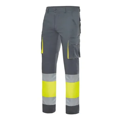 Pantaloni elastici de înaltă vizibilitate, în două tonuri, cu buzunare multiple / Velilla / Pantaloni, salopete, colanți