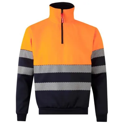Hanorac de înaltă vizibilitate, cu jumătate de fermoar, în două tonuri / Velilla / Hanorace, bluze softshell, polar și fleece