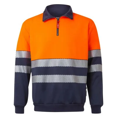 Hanorac de înaltă vizibilitate, cu jumătate de fermoar, în două tonuri / Velilla / Hanorace, bluze softshell, polar și fleece