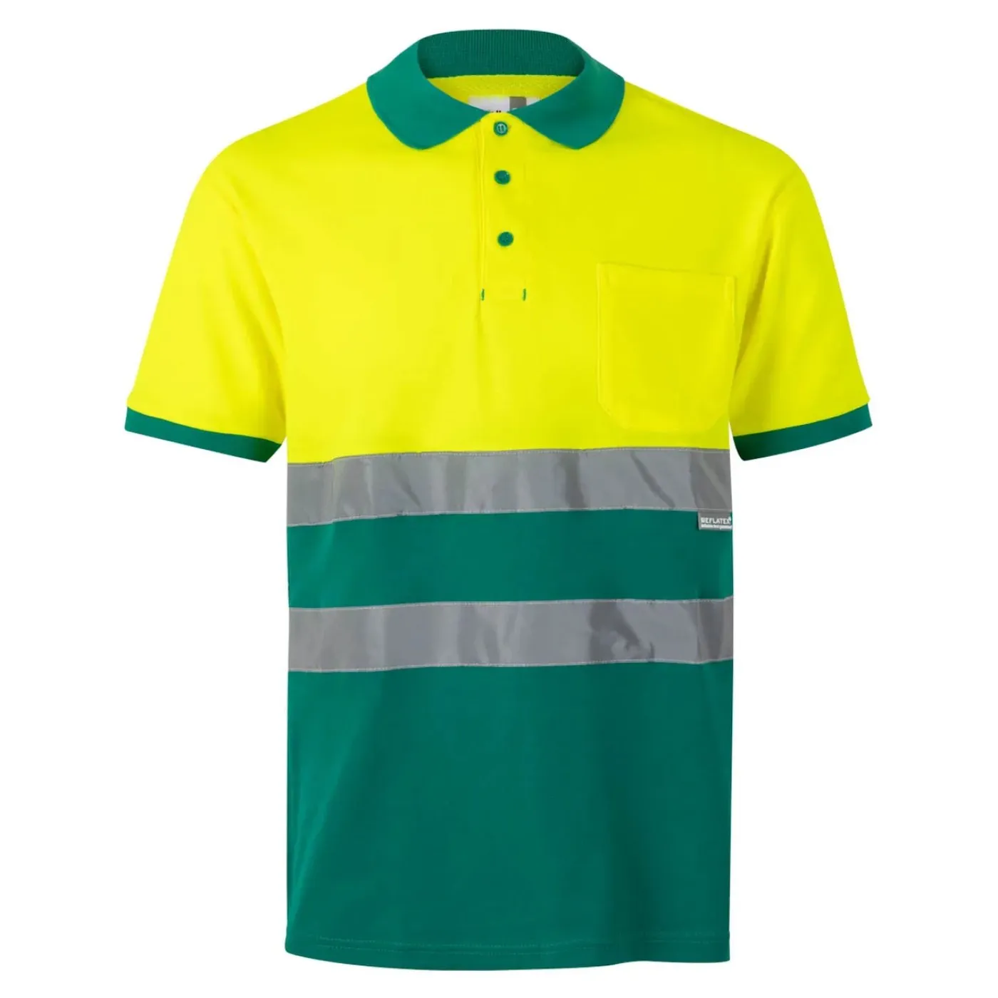 Tricou polo cu mânecă scurtă, din bumbac, de înaltă vizibilitate, în două tonuri / Velilla / Tricouri, bluze, cămăși