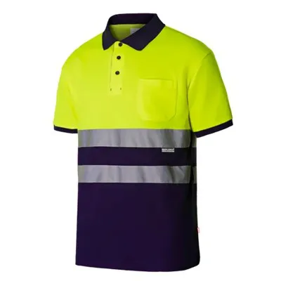 Tricou polo cu mânecă scurtă, din bumbac, de înaltă vizibilitate, în două tonuri / Velilla / Tricouri, bluze, cămăși