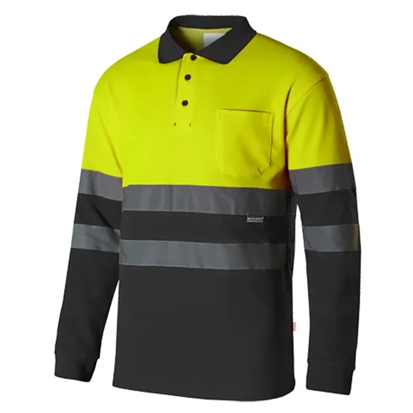 Tricou polo din bumbac, cu mânecă lungă, de înaltă vizibilitate, în două tonuri / Velilla / Tricouri, bluze, cămăși