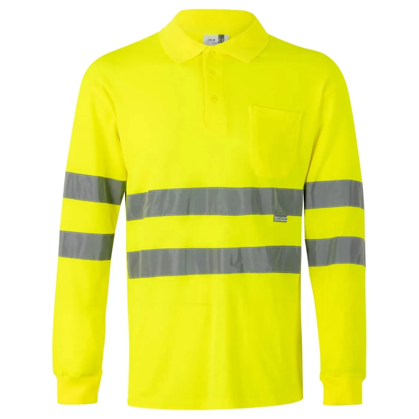 Tricou polo reflectorizant, cu mânecă lungă, de înaltă vizibilitate, din bumbac / Velilla / Tricouri, bluze, cămăși