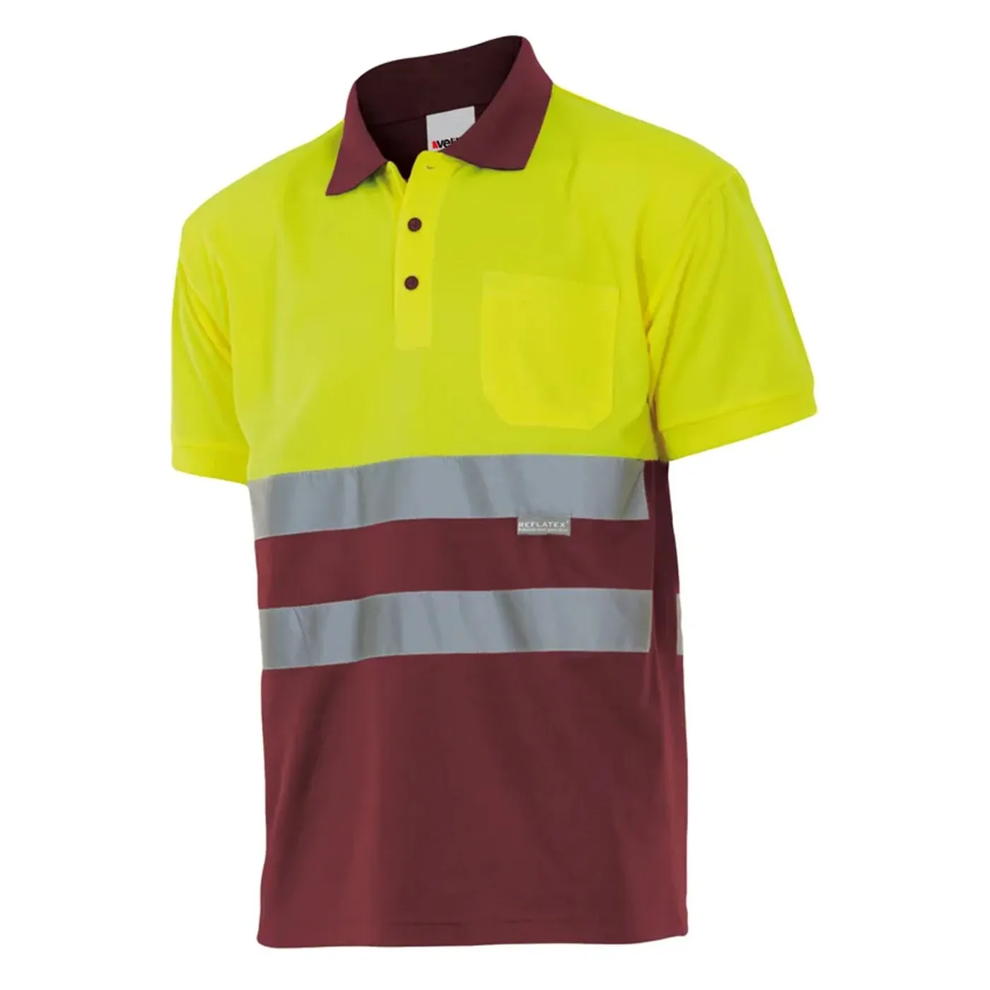Tricou polo cu mânecă scurtă, de înaltă vizibilitate, în două tonuri (4XL-5XL) / Velilla / Tricouri, bluze, cămăși