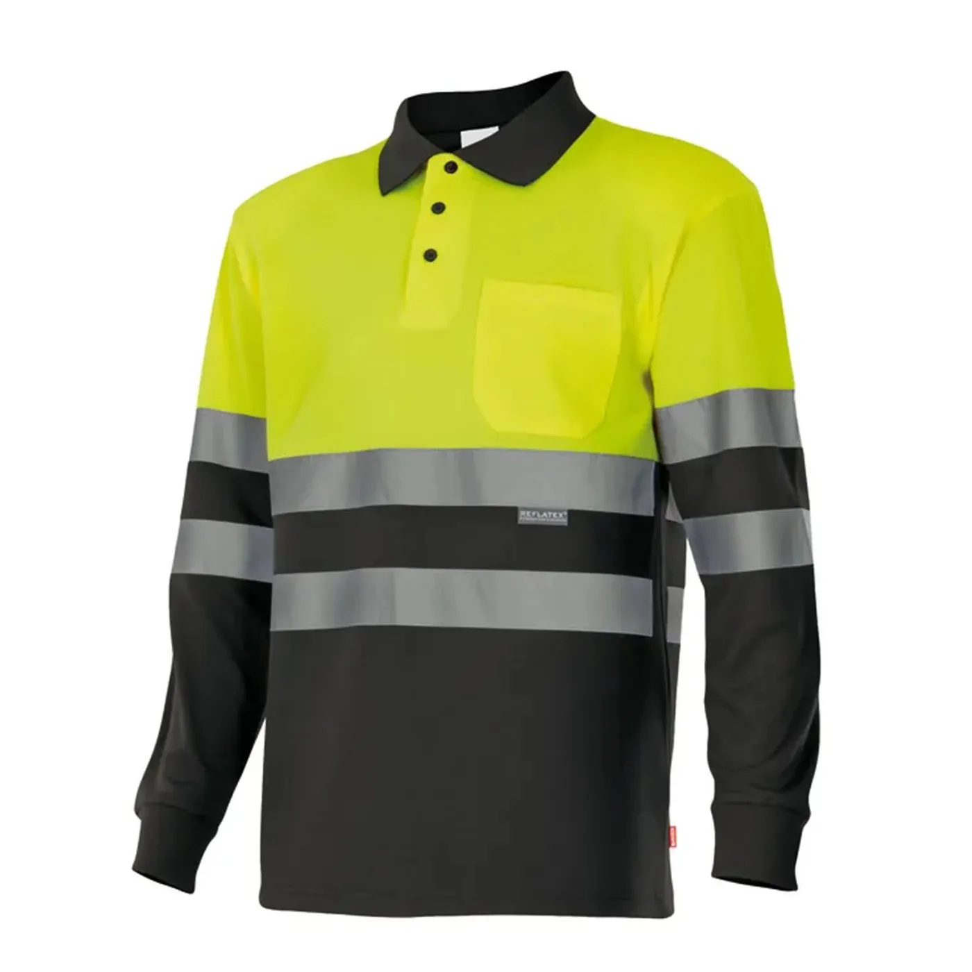 Tricou polo cu mânecă lungă, de înaltă vizibilitate, în două tonuri (4XL-5XL) / Velilla / Tricouri, bluze, cămăși