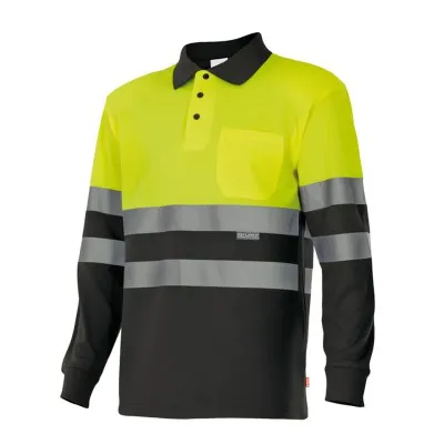 Tricou polo cu mânecă lungă, de înaltă vizibilitate, în două tonuri (4XL-5XL) / Velilla / Tricouri, bluze, cămăși