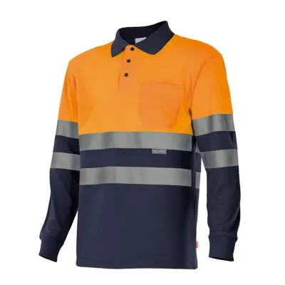 Tricou polo cu mânecă lungă, de înaltă vizibilitate, în două tonuri (4XL-5XL) / Velilla / Tricouri, bluze, cămăși