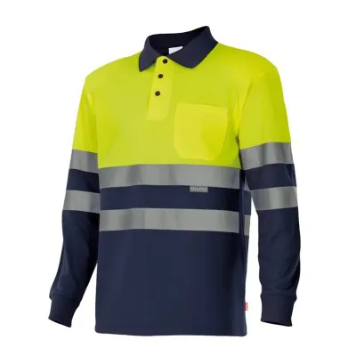 Tricou polo cu mânecă lungă, de înaltă vizibilitate, în două tonuri (4XL-5XL) / Velilla / Tricouri, bluze, cămăși
