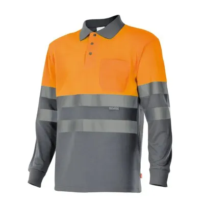 Tricou polo cu mânecă lungă, de înaltă vizibilitate, în două tonuri (4XL-5XL) / Velilla / Tricouri, bluze, cămăși
