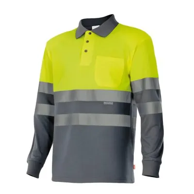 Tricou polo cu mânecă lungă, de înaltă vizibilitate, în două tonuri (4XL-5XL) / Velilla / Tricouri, bluze, cămăși
