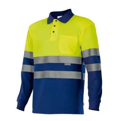Tricou polo cu mânecă lungă, de înaltă vizibilitate, în două tonuri (4XL-5XL) / Velilla / Tricouri, bluze, cămăși