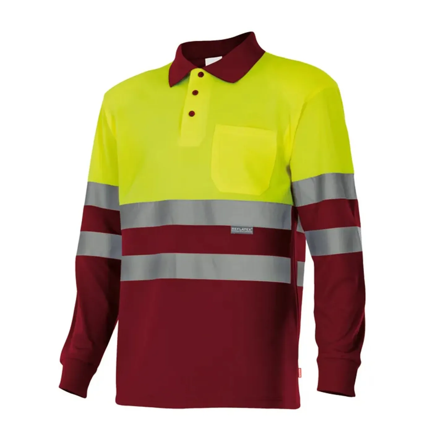 Tricou polo cu mânecă lungă, de înaltă vizibilitate, în două tonuri (4XL-5XL) / Velilla / Tricouri, bluze, cămăși