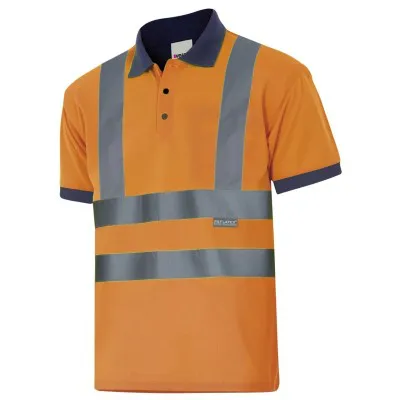 Tricou polo cu mânecă scurtă, de înaltă vizibilitate, în două tonuri / Velilla / Tricouri, bluze, cămăși