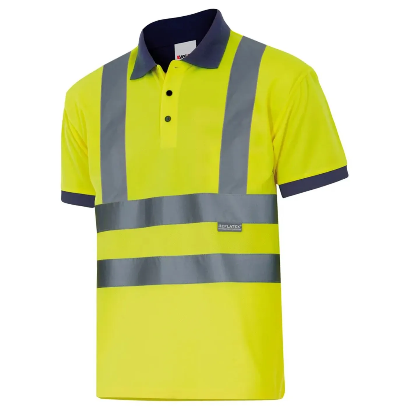 Tricou polo cu mânecă scurtă, de înaltă vizibilitate, în două tonuri / Velilla / Tricouri, bluze, cămăși