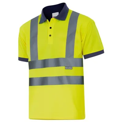 Tricou polo cu mânecă scurtă, de înaltă vizibilitate, în două tonuri / Velilla / Tricouri, bluze, cămăși
