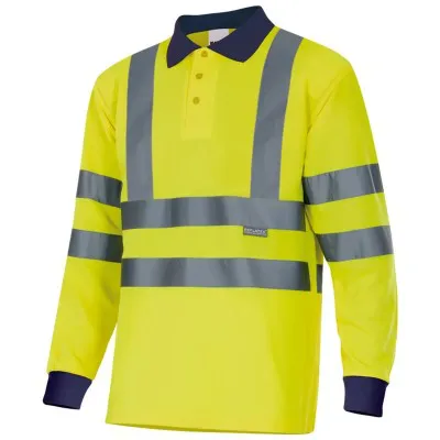 Tricou polo cu mânecă lungă, de înaltă vizibilitate, în două tonuri / Velilla / Tricouri, bluze, cămăși