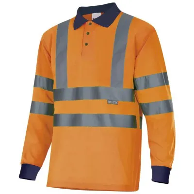 Tricou polo cu mânecă lungă, de înaltă vizibilitate, în două tonuri / Velilla / Tricouri, bluze, cămăși