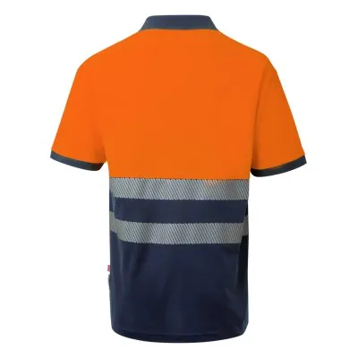 Tricou polo din bumbac, cu mânecă scurtă, de înaltă vizibilitate, în două tonuri / Velilla / Tricouri, bluze, cămăși