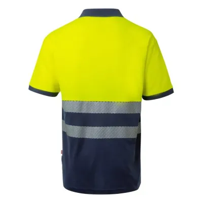 Tricou polo din bumbac, cu mânecă scurtă, de înaltă vizibilitate, în două tonuri / Velilla / Tricouri, bluze, cămăși