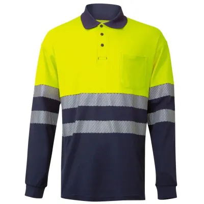 Tricou polo din polibumbac, cu mânecă lungă,  de înaltă vizibilitate, în două tonuri / Velilla / Tricouri, bluze, cămăși