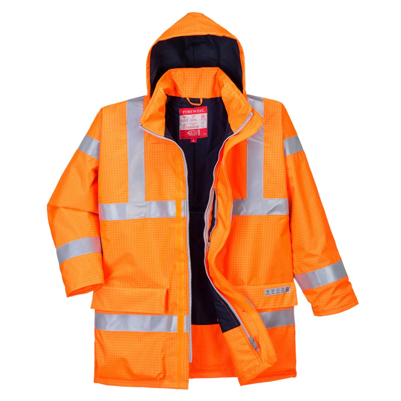 S778 - Jacheta Bizflame Rain Hi-Vis Antistatica si Ignifuga / Portwest / Îmbrăcăminte antistatică și ignifugă