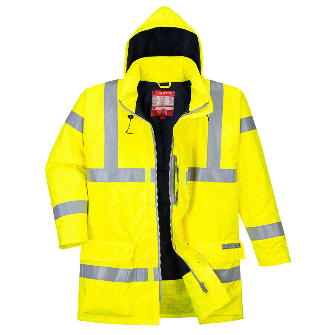 S778 - Jacheta Bizflame Rain Hi-Vis Antistatica si Ignifuga / Portwest / Îmbrăcăminte antistatică și ignifugă