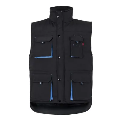 Vestă căptușită, în două tonuri, cu buzunare multiple / Velilla / Veste de lucru și de semnalizare