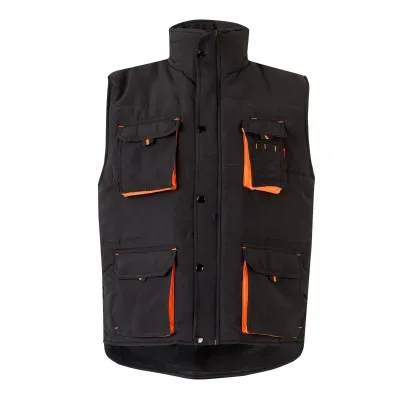 Vestă căptușită, în două tonuri, cu buzunare multiple / Velilla / Veste de lucru și de semnalizare