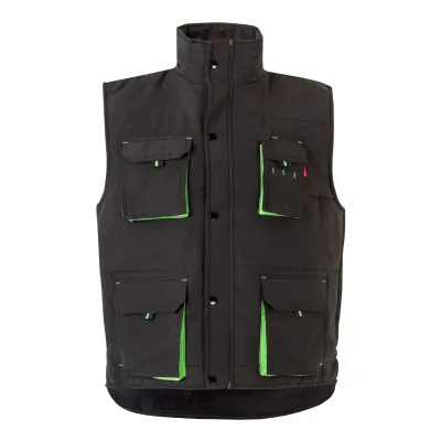 Vestă căptușită, în două tonuri, cu buzunare multiple / Velilla / Veste de lucru și de semnalizare