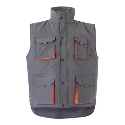 Vestă căptușită, în două tonuri, cu buzunare multiple / Velilla / Veste de lucru și de semnalizare