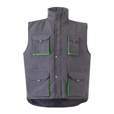 Vestă căptușită, în două tonuri, cu buzunare multiple / Velilla / Veste de lucru și de semnalizare