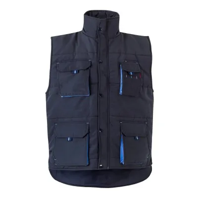 Vestă căptușită, în două tonuri, cu buzunare multiple / Velilla / Veste de lucru și de semnalizare