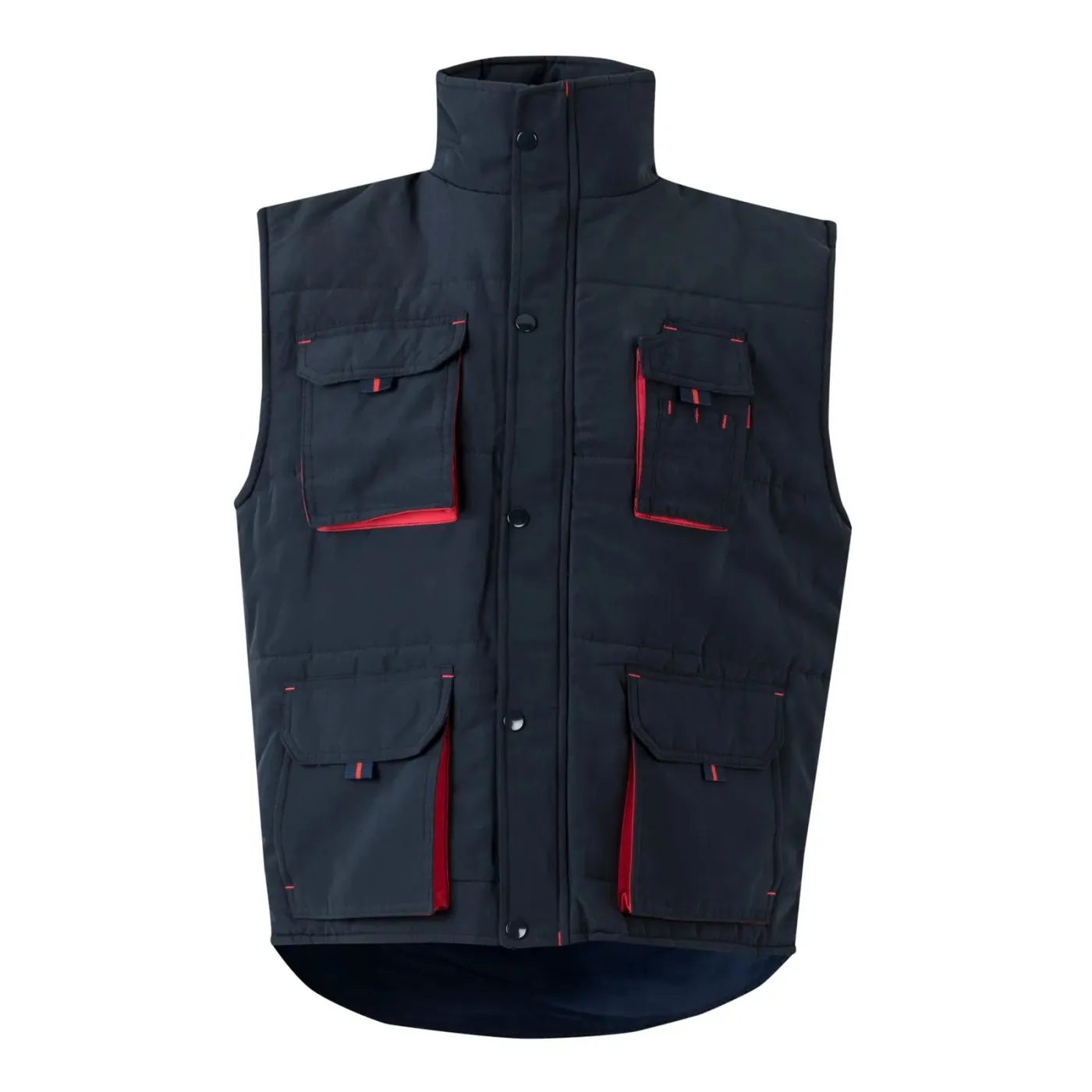 Vestă căptușită, în două tonuri, cu buzunare multiple / Velilla / Veste de lucru și de semnalizare