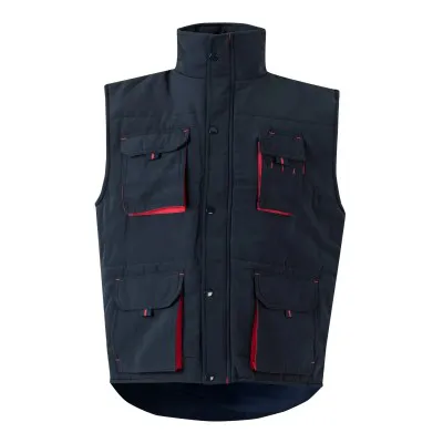 Vestă căptușită, în două tonuri, cu buzunare multiple / Velilla / Veste de lucru și de semnalizare