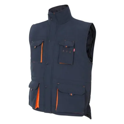 Vestă căptușită, în două tonuri, cu buzunare multiple / Velilla / Veste de lucru și de semnalizare