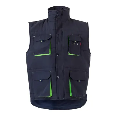 Vestă căptușită, în două tonuri, cu buzunare multiple / Velilla / Veste de lucru și de semnalizare
