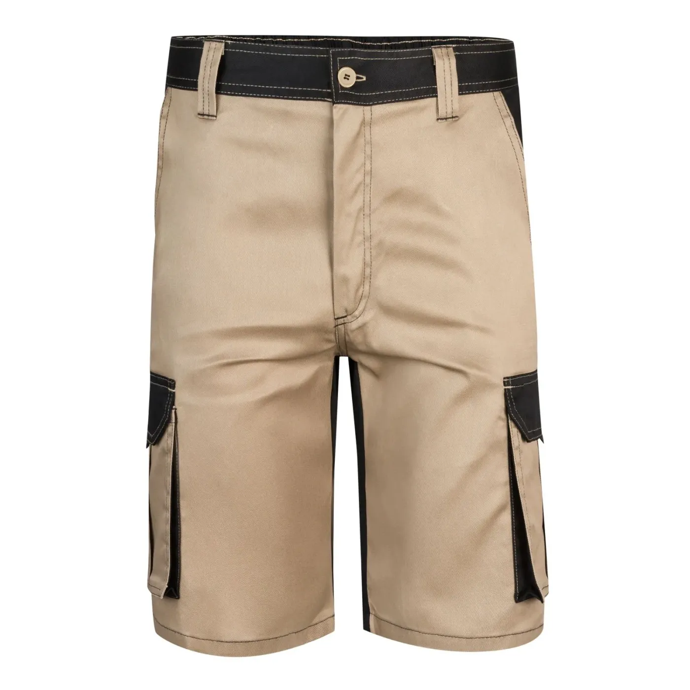 Pantaloni scurți în două tonuri, cu buzunare multiple / Velilla / Pantaloni scurți de lucru