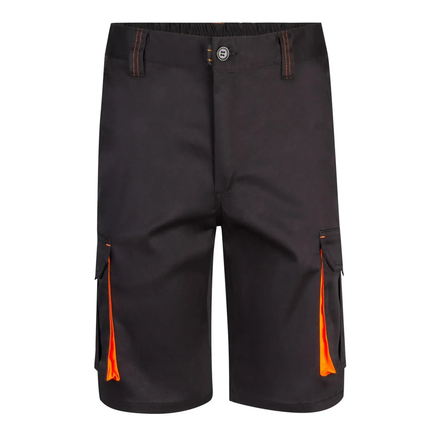 Pantaloni scurți stretch, în două tonuri, cu buzunare multiple / Velilla / Pantaloni scurți de lucru