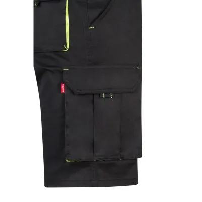 Pantaloni scurți stretch, în două tonuri, cu buzunare multiple / Velilla / Pantaloni scurți de lucru