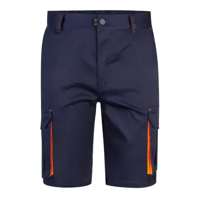 Pantaloni scurți stretch, în două tonuri, cu buzunare multiple / Velilla / Pantaloni scurți de lucru