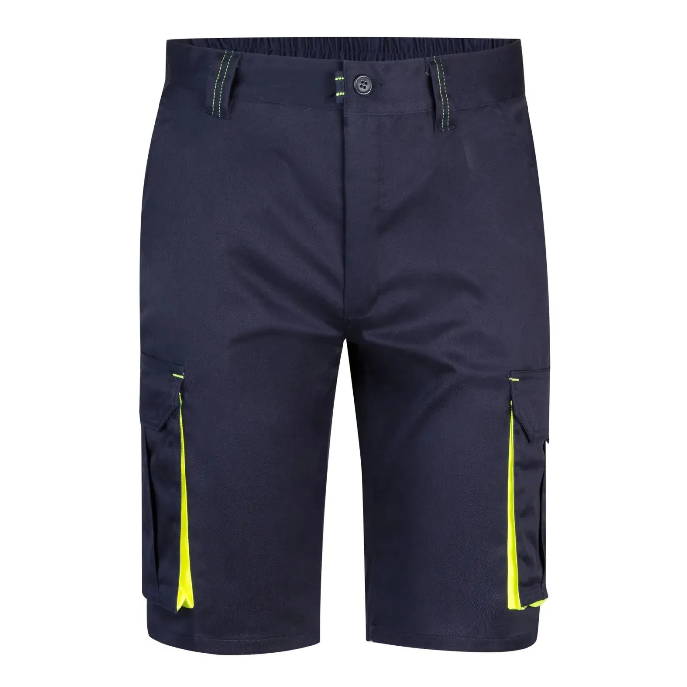 Pantaloni scurți stretch, în două tonuri, cu buzunare multiple / Velilla / Pantaloni scurți de lucru