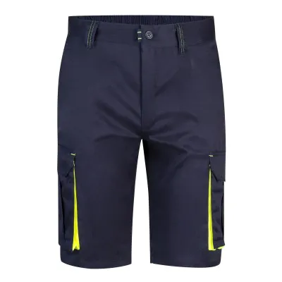 Pantaloni scurți stretch, în două tonuri, cu buzunare multiple / Velilla / Pantaloni scurți de lucru