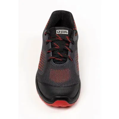 Pantofi sport de protecție MILERITE gri-roșu S1P SRC / Coverguard / Încălțăminte sport de protecție, casual și timp liber