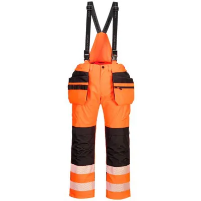 PW356 - Pantaloni de ploaie HiVis PW3, cu bretele / Portwest / Îmbrăcăminte de ploaie și impermeabilă