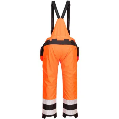 PW356 - Pantaloni de ploaie HiVis PW3, cu bretele / Portwest / Îmbrăcăminte de ploaie și impermeabilă
