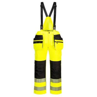 PW356 - Pantaloni de ploaie HiVis PW3, cu bretele / Portwest / Îmbrăcăminte de ploaie și impermeabilă