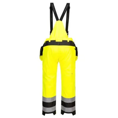 PW356 - Pantaloni de ploaie HiVis PW3, cu bretele / Portwest / Îmbrăcăminte de ploaie și impermeabilă