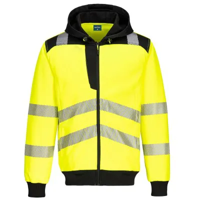 PW327 - Hanorac HiVis PW3 cu gluga și fermoar / Portwest / Hanorace, bluze softshell, polar și fleece